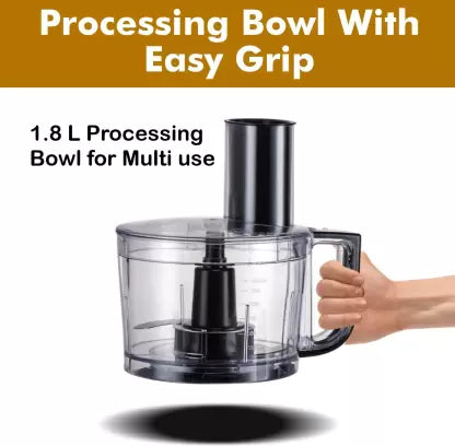 Inalsa Verve 800W Food Processor with 100% Pure Copper Motor| 2 Multipurpose Jars & 11 Accessories 800 W Food Processor  (Black/Rose Gold) Inalsa Verve 800W Food Processor with 100% Pure Copper Motor| 2 Multipurpose Jars & 11 Accessories 800 W Food Processor  (Black/Rose Gold)